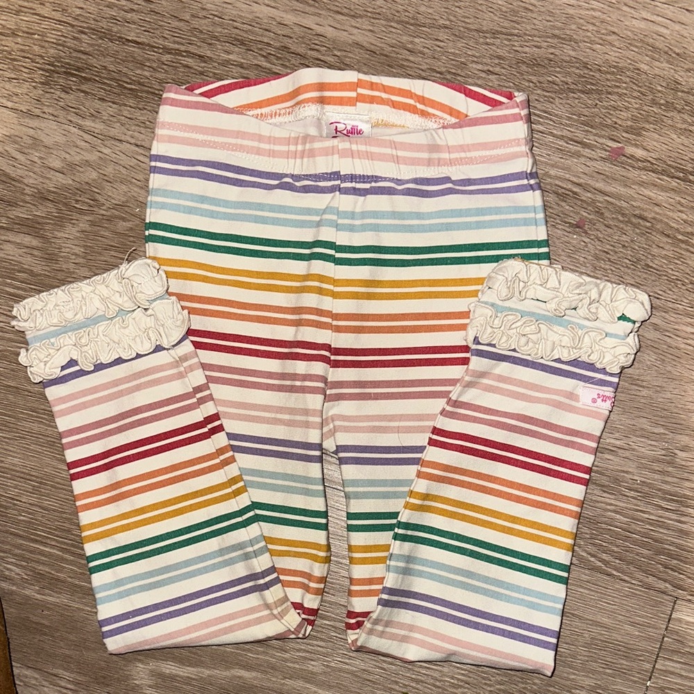 Ruffle Butts - Striped Multicolor Kid Leggings